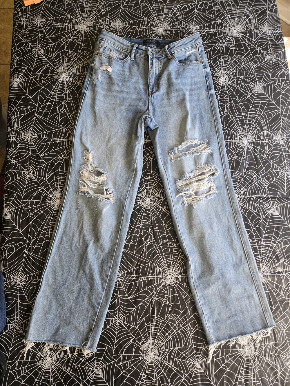 Judy Blue Distressed Women's Jeans - 90s Straight Leg Size 7